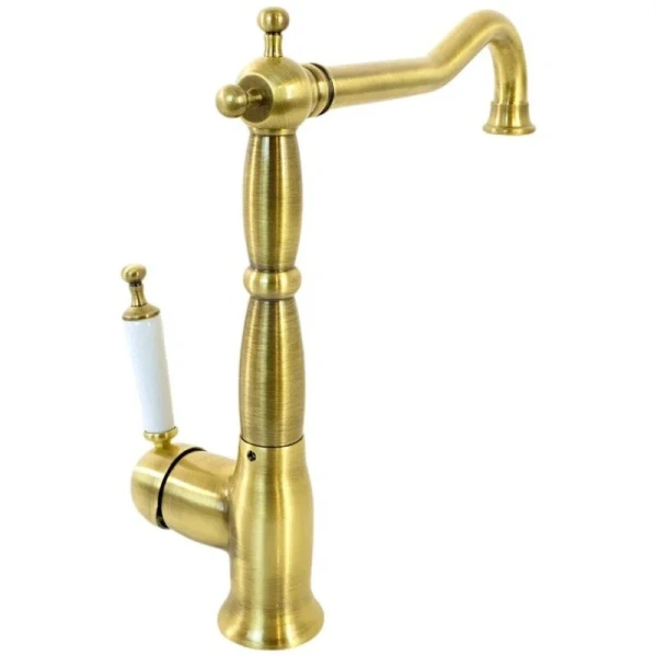 Смеситель для кухни Migliore Oxford бронза 18195 (детальная фотография), высокие, из латуни, округлая форма