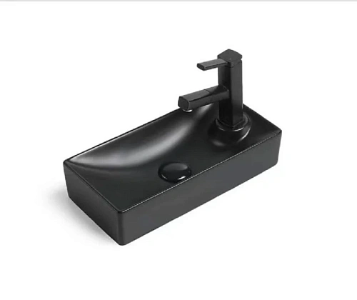 Раковина SantiLine 44 см левосторонняя черная - фото 2