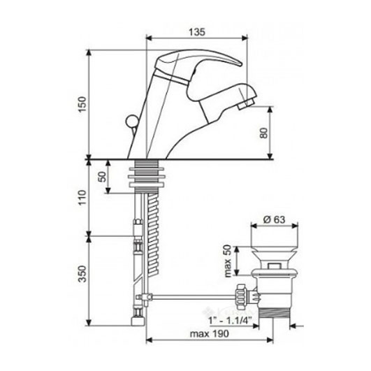 Схема (детальная фотография), для раковины