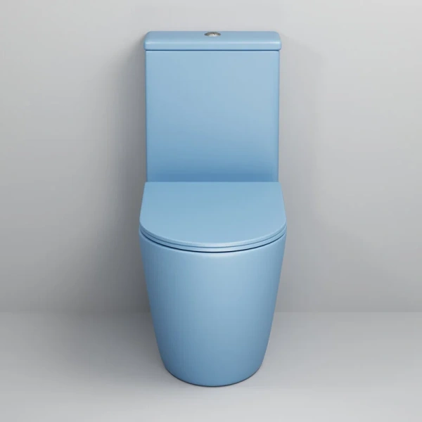 Унитаз компакт Grossman Color голубой матовый GR-4480BSMS (детальная фотография), цветные