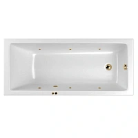 Ванна гидромассажная Whitecross Wave Slim Soft, 170 х 75 см, белая/золото, 0111.170075.100.SOFT.GL