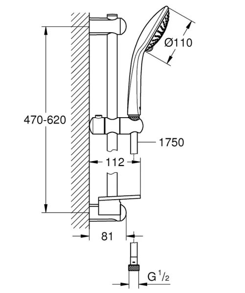 Душевой гарнитур Grohe Euphoria 27232001 (детальная фотография), душевые гарнитуры