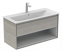 Тумба под раковину подвесная Ideal Standard Connect Air 100 см светло-серое дерево, белый матовый