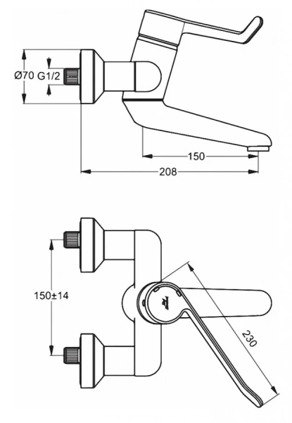 Смеситель для раковины Ideal Standard Ceraplus однорычажный B8315AA (детальная фотография), для раковины