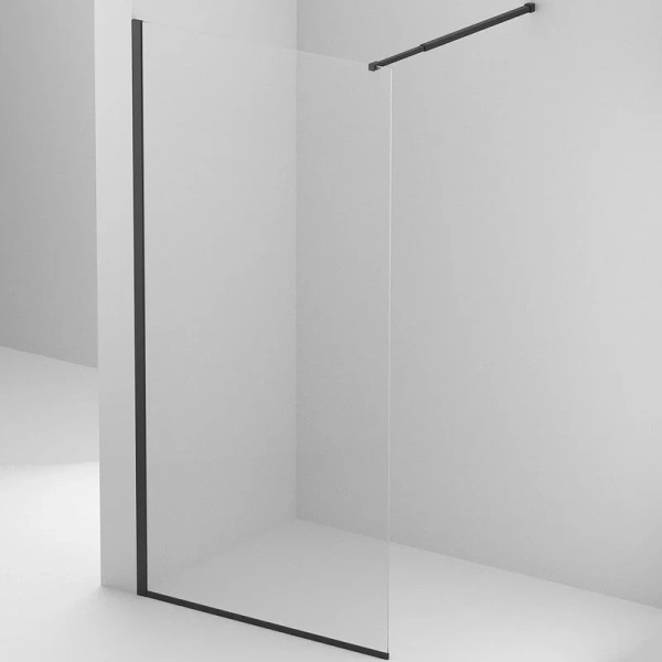 Душевая перегородка BelBagno Kraft 80 см профиль черный KRAFT-L-1-80-C-NERO (детальная фотография)