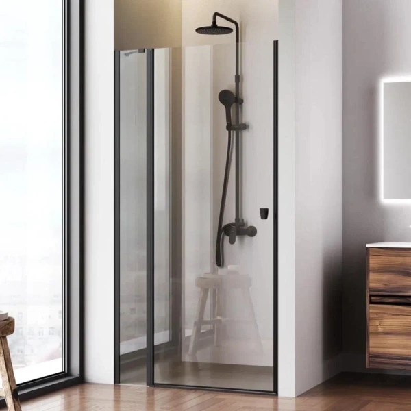 Душевая дверь в нишу Am.Pm Sunny 100 см профиль черный W87G-100-1P-BT (детальная фотография) index_1