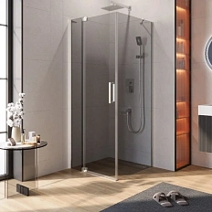 Душевой уголок Cezares Slider 80х80 см стекло серое профиль хром