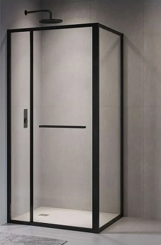 Душевой уголок RGW Leipzig LE-45-B 120x80 см профиль черный, стекло прозрачное - фото 3