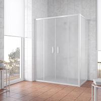 Душевой уголок профиль черный матовый стекло сатин Vegas-glass