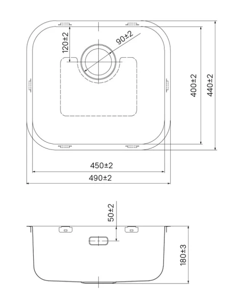 Мойка для кухни IDDIS Mate 49 см сатин MAT49S0i77 (детальная фотография), врезные
