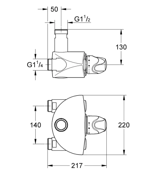 Смеситель с термостатом Grohe Grohtherm XL 35085000 (детальная фотография), для душа