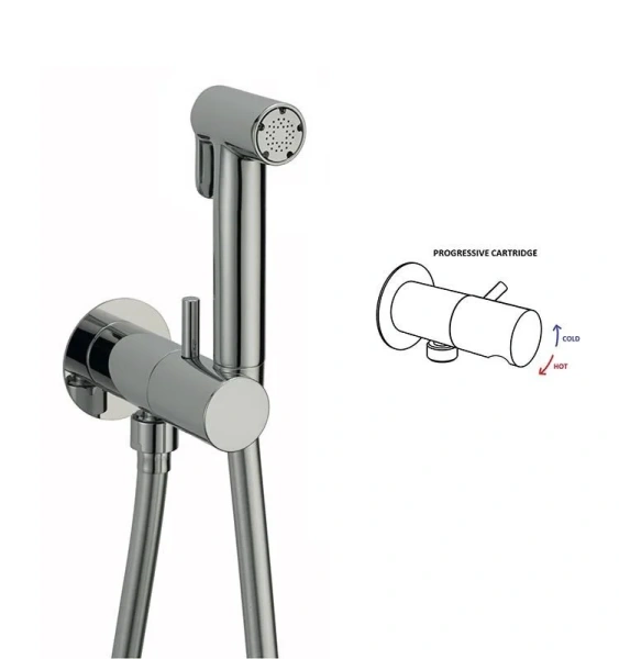 Гигиенический душ со смесителем Cisal Shower хром CV00797521 (детальная фотография), полный комплект со смесителем
