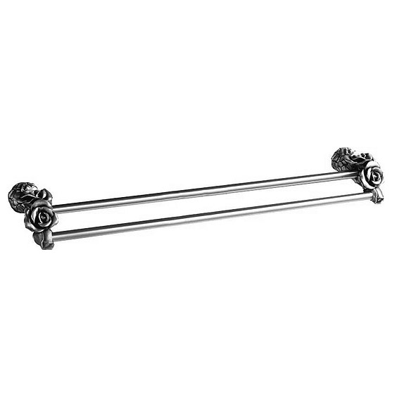 Двойной полотенцедержатель, серебро, Art&Max Rose AM-0918-T (детальная фотография)