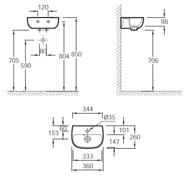 Раковина Jacob Delafon Odeon Up 36 см белая E4761-00 (детальная фотография), современные, hi-tech