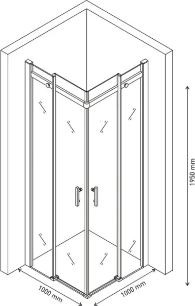 Душевой уголок BERGES Melita 100x100 см профиль хром сильвер 061024 (детальная фотография), современные, hi-tech
