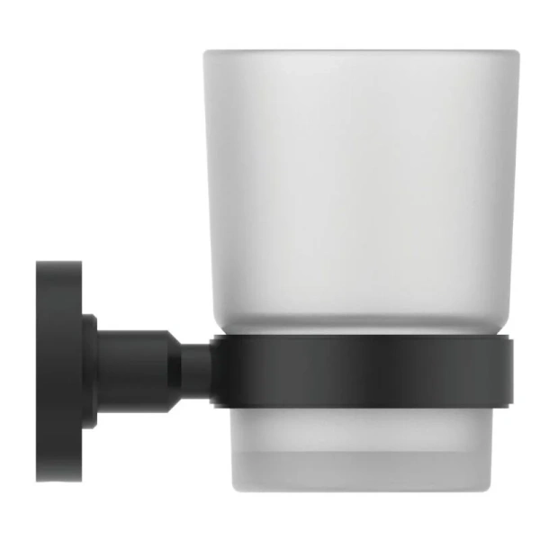 Стакан для ванной Ideal Standard Iom черный шелк / матовое стекло A9120XG (детальная фотография), комбинированные