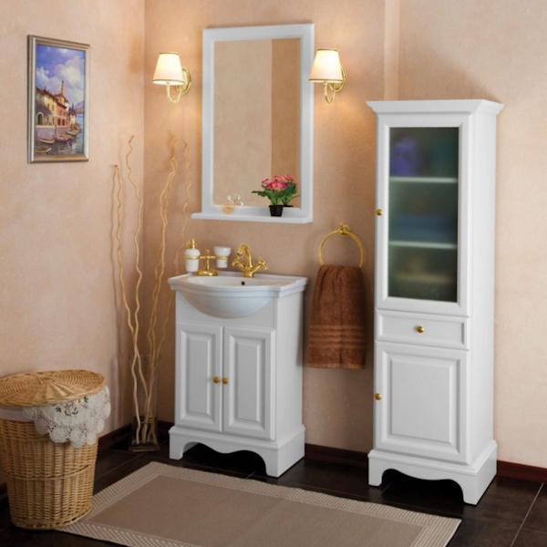 Пенал для ванной, петли справа, цвет белый матовый, фурнитура золото, La Beaute Michel CMI.Dx.LBO.O.OR (детальная фотография), по запросу