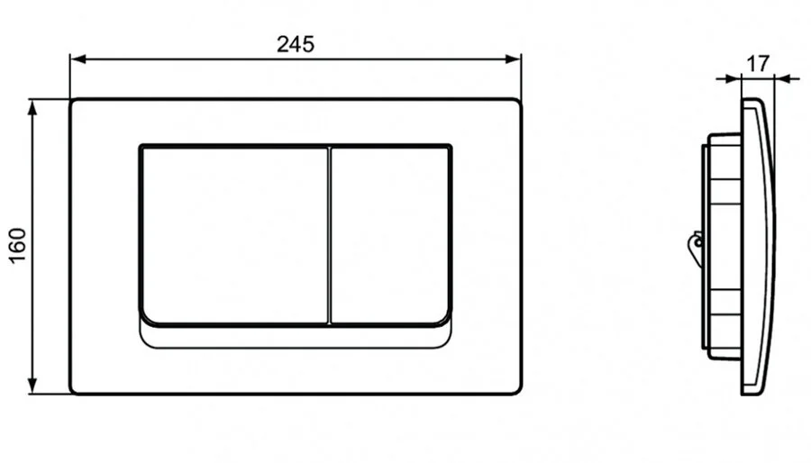 Клавиша смыва Ideal Standard ProSys Solea белая R0108AC (детальная фотография), слив эконом-стандарт с двумя клавишами