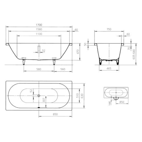 Ванна с противоскользящим покрытием antislip Kaldewei Avantgarde 283230000001 (детальная фотография), по запросу