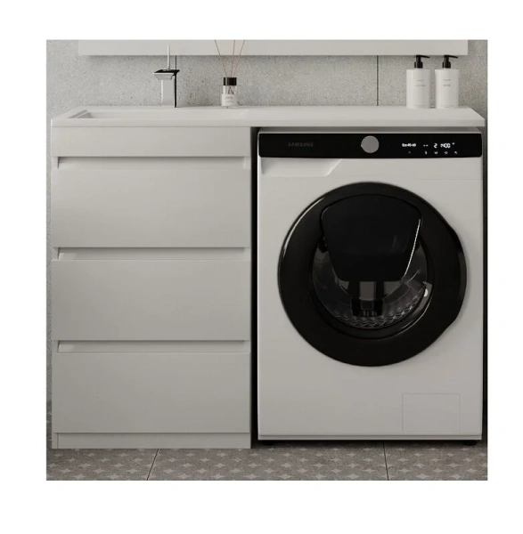 Тумба с раковиной напольная Style Line Даллас 110 см белая СС-00002369 (детальная фотография)