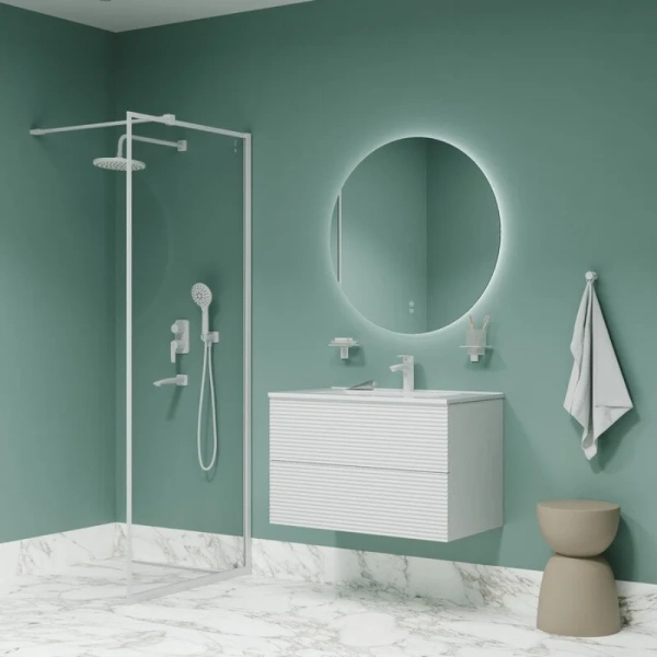 Душевой комплект IDDIS Ray белый матовый RAYWT03i68 (детальная фотография), белые