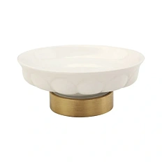 Мыльница Migliore Olivia белая керамика, бронза