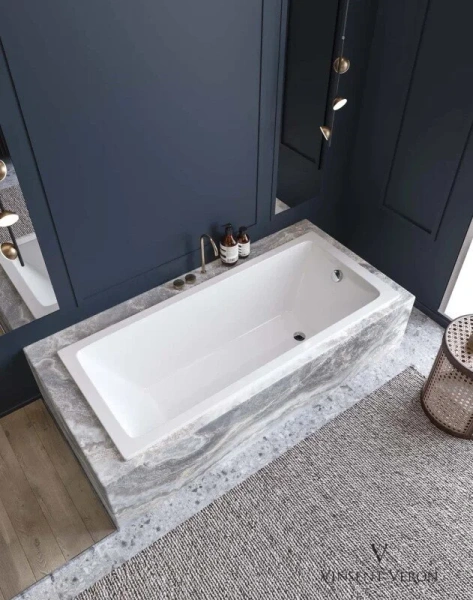 Чугунная ванна Vinsent Veron Square VSQ1707545-AS, 170 x 75 см, с антискользящим покрытием, цвет белый (детальная фотография), без гидромассажа