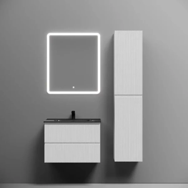 Тумба под раковину подвесная Sancos Snob R 70 см Bianco SNR70W (детальная фотография), комплект (набор)