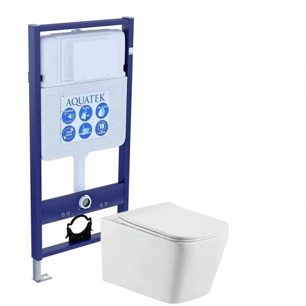 Унитаз с инсталляцией Акватек Либра с сиденьем микролифт Set AQUATEK ЛИБРА (детальная фотография)