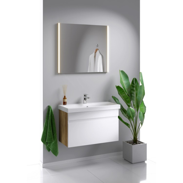 Зеркало с подсветкой Aqwella SM 80 см прямоугольное SM0208 (детальная фотография), современные, hi-tech