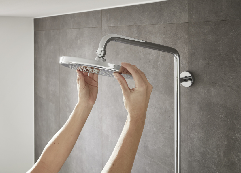 Душевая стойка Hansgrohe Croma с термостатом 27185000 (детальная фотография), настенные