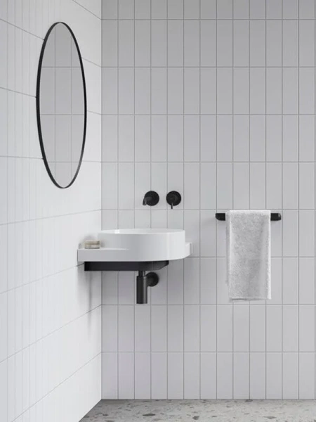 Раковина консоль Ravak Yard XJX01 45 см угловая (детальная фотография), круглой формы