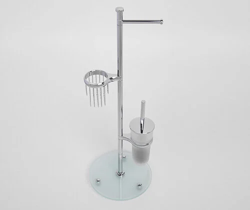 Стойка для ванной WasserKRAFT хром K-1256 (детальная фотография), металлические, стеклянные