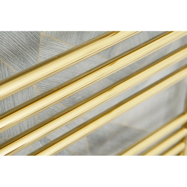 Полотенцесушитель водяной Сунержа Богема+ 40x80 см золото 03-0223-8040 (детальная фотография), из нержавеющей стали, с полкой, неповоротные