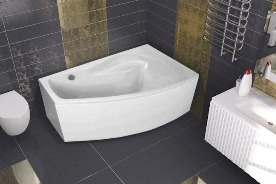 Ванна акриловая Santek Майорка 150х90 правосторонняя (детальная фотография), без гидромассажа, недорогие, большие