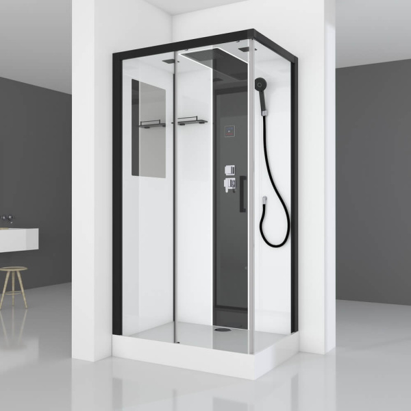 Душевая кабина Black&White Galaxy G8800 110x80 см стекло прозрачное 8800110 (детальная фотография), прямоугольные