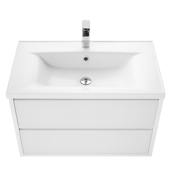 Тумба под раковину подвесная Акватон Римини 80 см белая 1A226701RN010 (детальная фотография), современная, hi-tech