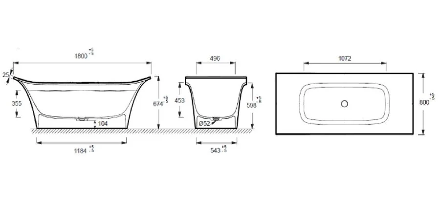 Ванна из искусственного камня Jacob Delafon Grand Boulevard 180х80 см отдельностоящая E6D156-0 (детальная фотография), искусственный камень