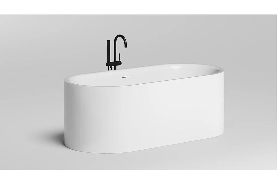 Ванна из искусственного камня Salini Perla 1049201M, 170 х 80 см, белый матовый (детальная фотография), современныe, hi-tech