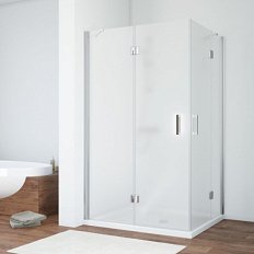 Душевой уголок профиль глянцевый хром стекло сатин Vegas-glass