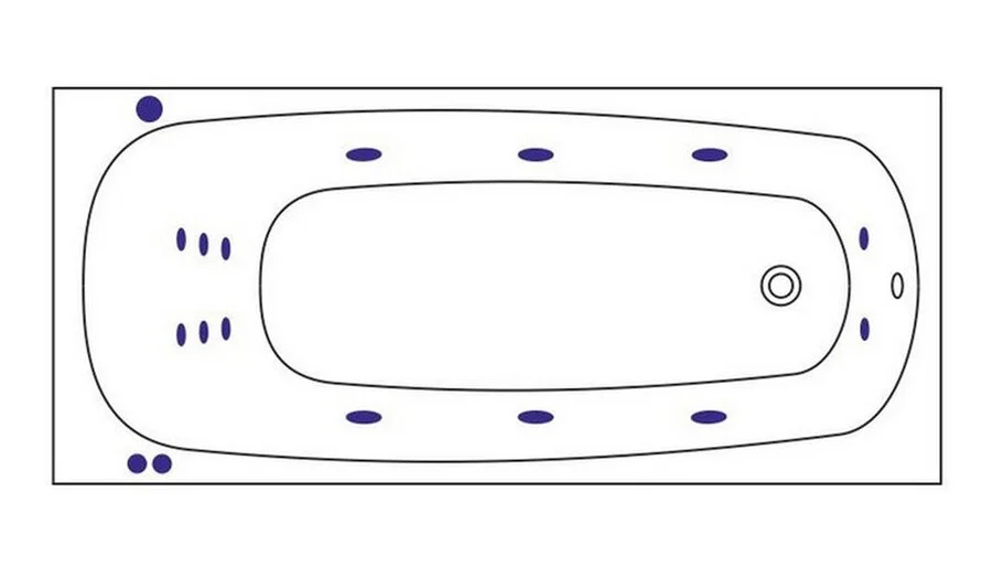 Ванна гидромассажная Whitecross Layla Smart, 180 х 80 см, увеличенная толщина акрила, усиленная армировка, белый/золото, 0102.180080.100.SMART.GL (детальная фотография), акриловые