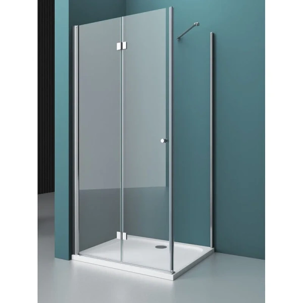 Душевой уголок BelBagno Albano 100х80 см с прозрачным стеклом, профиль хром ALBANO-ASH-1-100/80-C-Cr (детальная фотография)