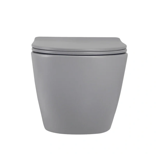 Унитаз подвесной Abber BEQUEM безободковый AC1101MG  (детальная фотография), без бачка, со скрытым бачком