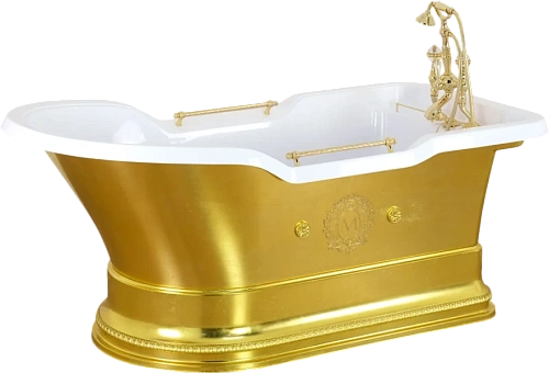 Ванна из искусственного камня Migliore Impero Podium 180х87 см золото - фото 3
