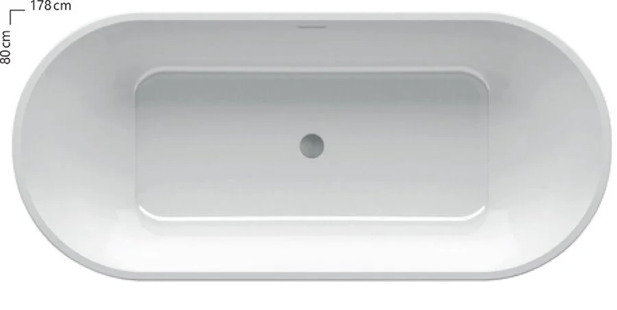 Ванна акриловая Ravak Solo XC00100025 180x80 см (детальная фотография), белые