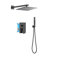 Душевой комплект Акватек Либра черный матовый