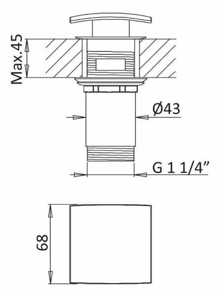 Смеситель для раковины Cezares Porta чёрный матовый PORTA-BLI2-NOP (детальная фотография), современные, hi-tech