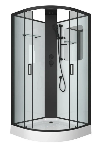 Душевая кабина Grossman Elegans 90x90 см черный профиль GR251 (детальная фотография)