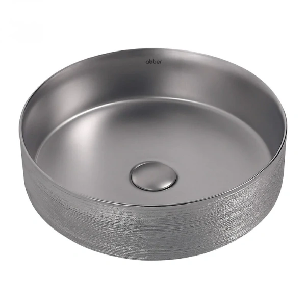 Раковина Abber Bequem 40 см серебро матовое AC2109BSM (детальная фотография)