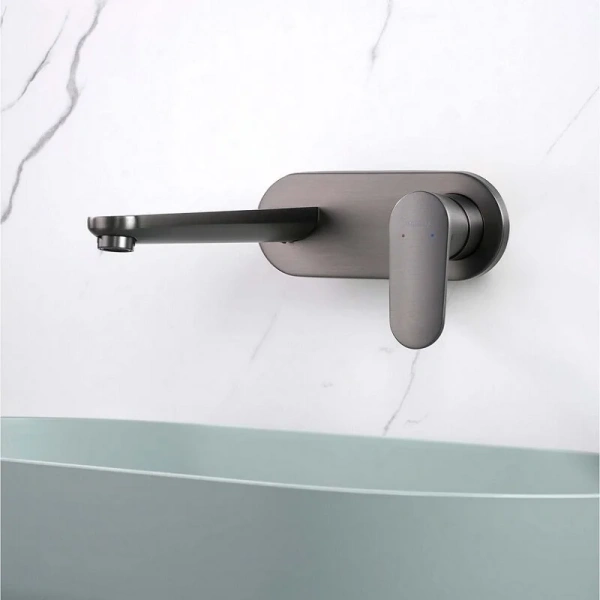 Смеситель для раковины Акватек Ника оружейная сталь AQ1813BGM (детальная фотография), современные, hi-tech